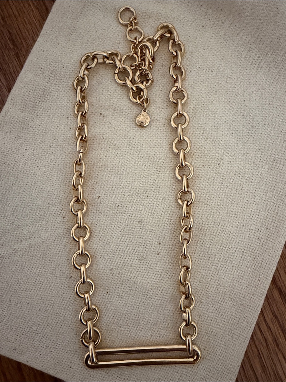 J. Crew Gold-Tone Double Bar Chain Necklace